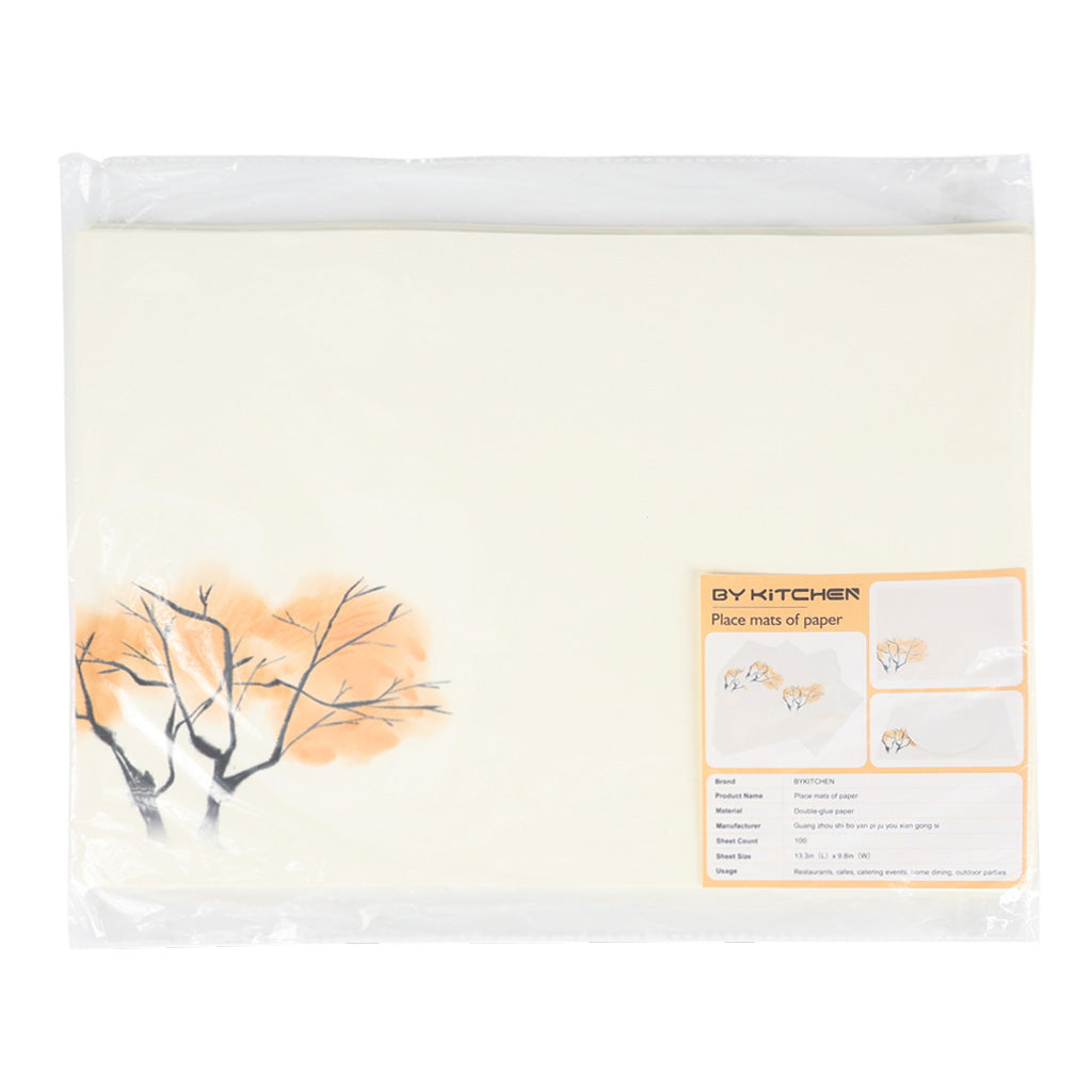 BYKITCHEN Premium Double-Glue Paper Place Mats, Disposable Table Mats for Restaurants, Cafes & Events
