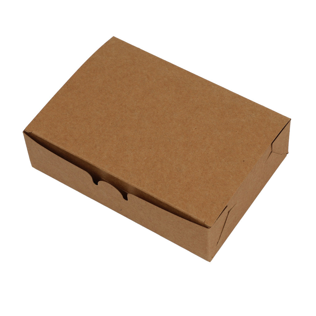 BYKITCHEN 50PCS Kraft Paper Food Containers,Take Out Boxes, Grease-Resistant, Natural Brown Disposable Paper Lunch Boxes for Meals, Snacks, Sandwiches, Desserts, To-Go Food