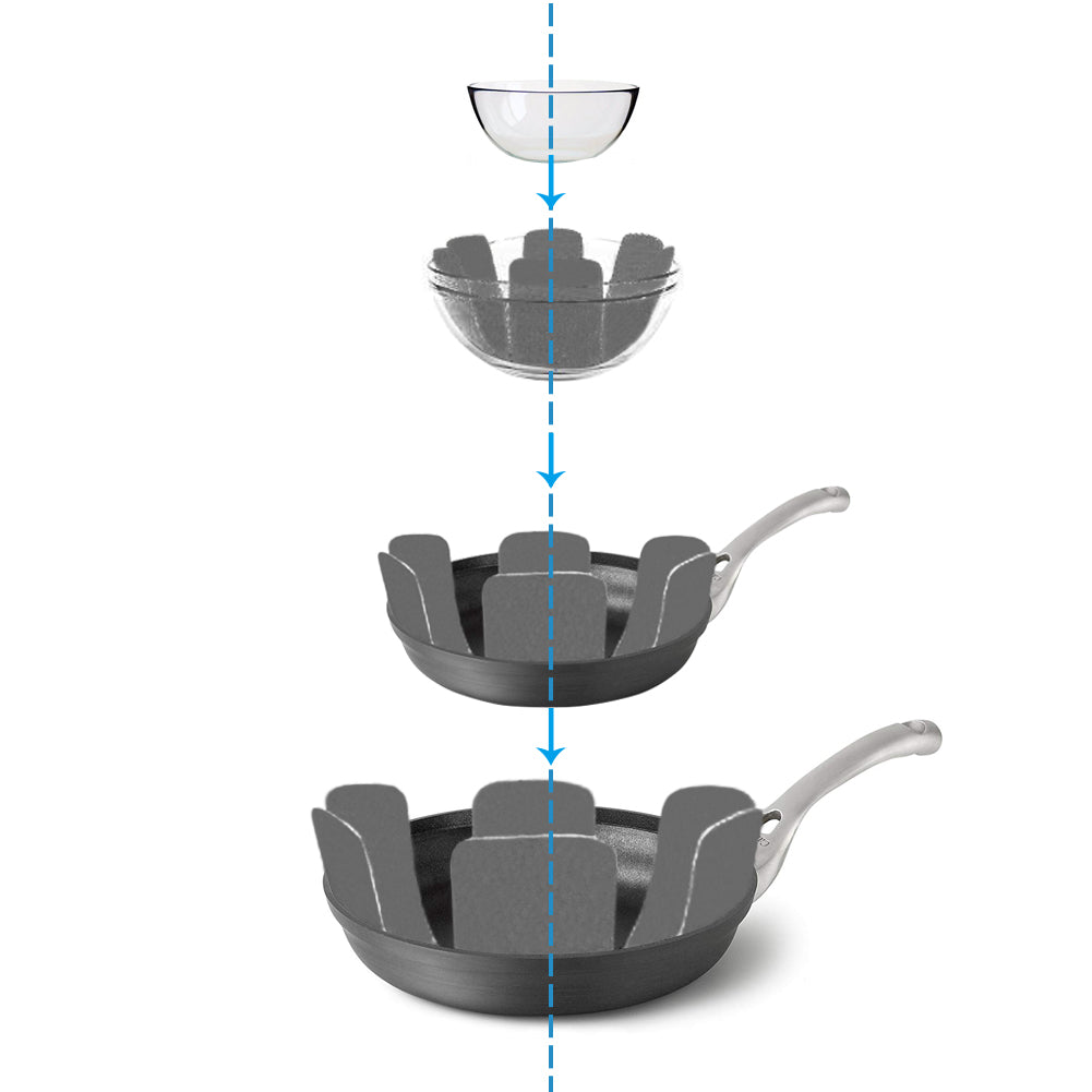 Pan Pot Protectors, Larger & Thicker Pan Protector Pads, 3 Different Sizes, 12 Pcs Pot Divider Pads for Protecting and Separating Your Cookware(Gray)