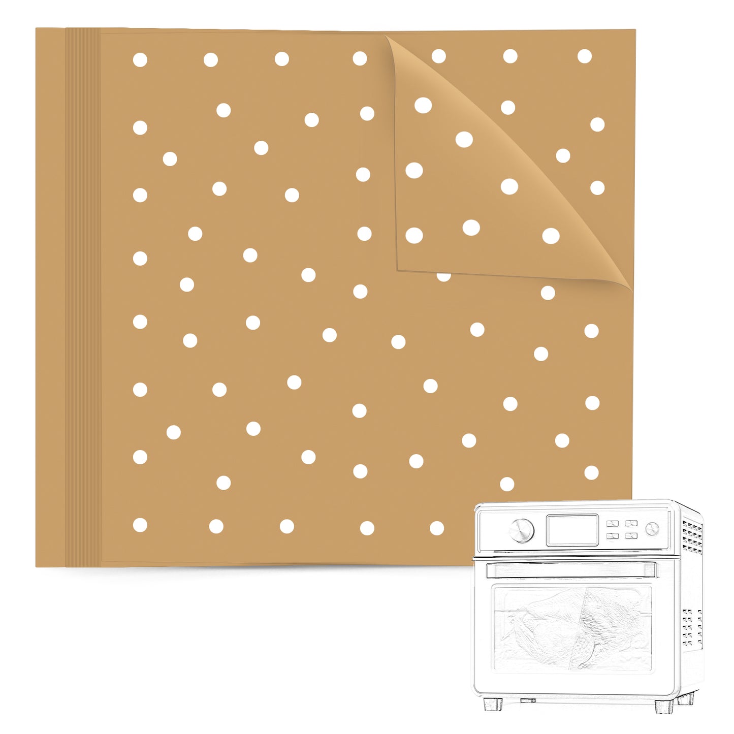 BYKITCHEN Air Fryer Oven Liners, 11x12 Inches, Nonstick Unbleached Rectangular Airfryer Parchment Paper for Ninja Foodi Air Fryer Toaster Ovens, XL Airfryer, Dehydrator and More (Set of 100)
