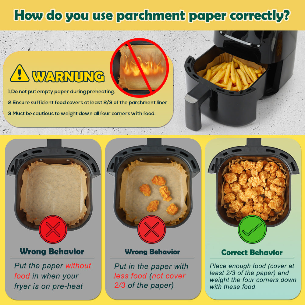 BYKITCHEN Small Air Fryer Liners for 2 litres Air Fryers, Like Chefman Mini/Midea Compact/Cosori 2L, 200PCS 5.5Inch Disposable Airfryer Parchment Paper Liners, Nonstick Accessories for Single Fryer