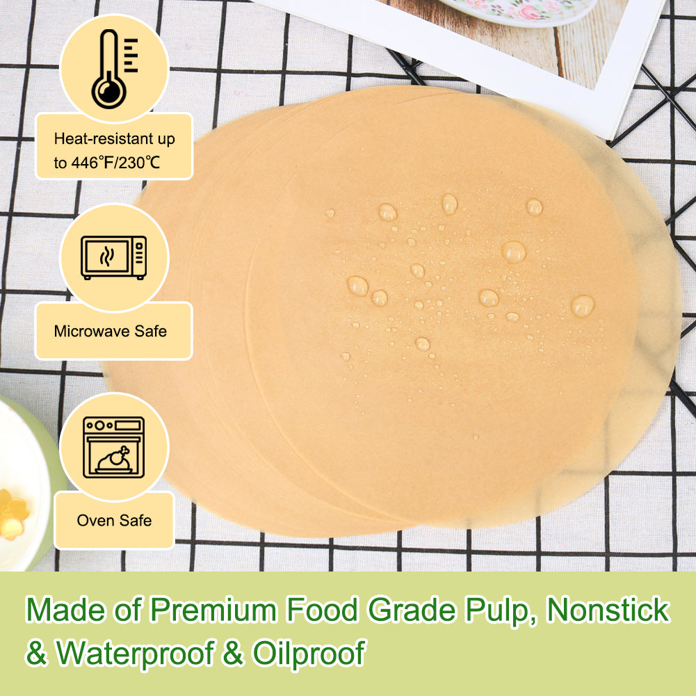 BYKITCHEN Parchment Paper Rounds, Set of 200, Non Stick 9 Inch Round Parchment Paper Sheet for Baking, Pre-cut Cake Pan Liners for Round Cake Pan, Springform Pan, Air Fryer and More