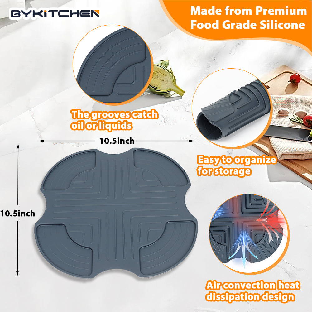 BYKITCHEN Air Fryer Accessories for Ninja Crispi Airfryer, Silicone Heat Resistant Anti-Slip Trivet for Ninja Crisp PowerPod, Compatible with Crispy Portable Air Fryer FN101GY/FN101SG/FN101ST & More