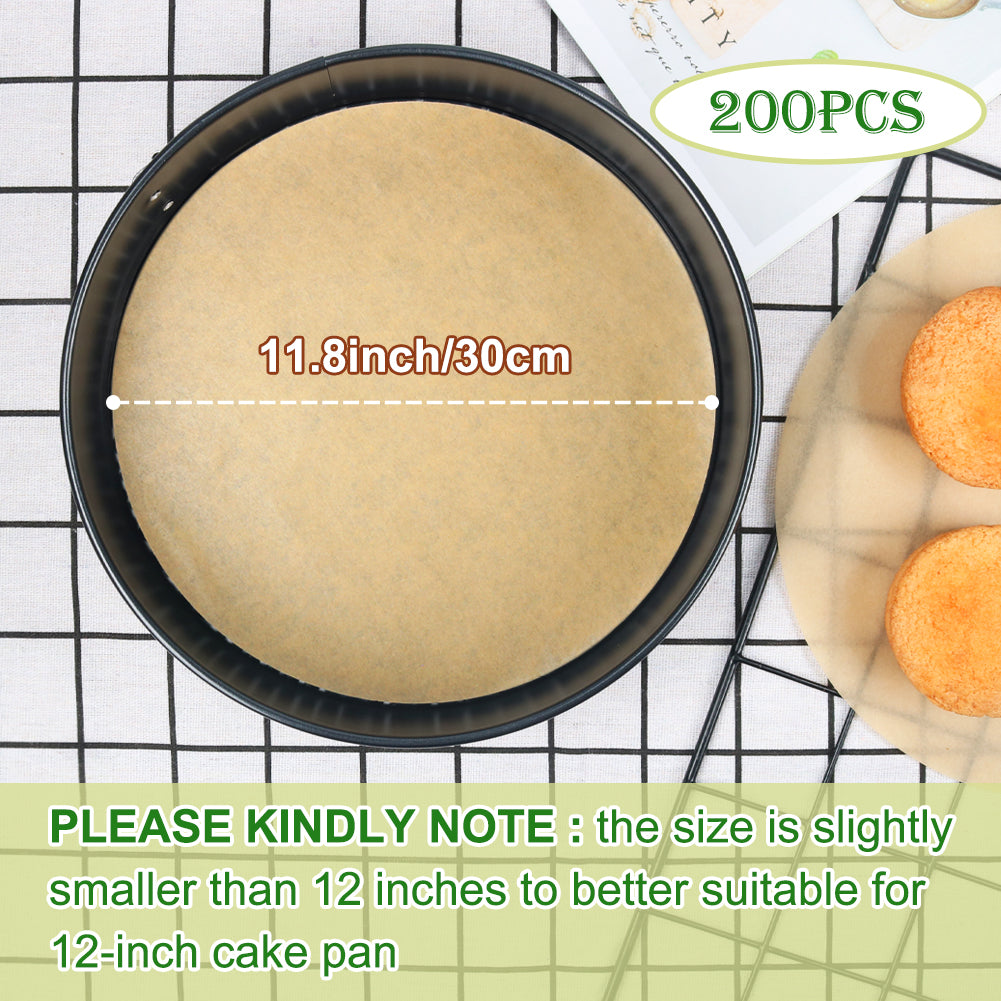 BYKITCHEN 6 Inch Parchment Paper Rounds, Set of 200, Hamburger Patty Paper/Burger Press Paper, Non Stick Small Pre-cut Round Parchment Paper for Cake Pan, Springform Pan, Burger Patty Maker and More