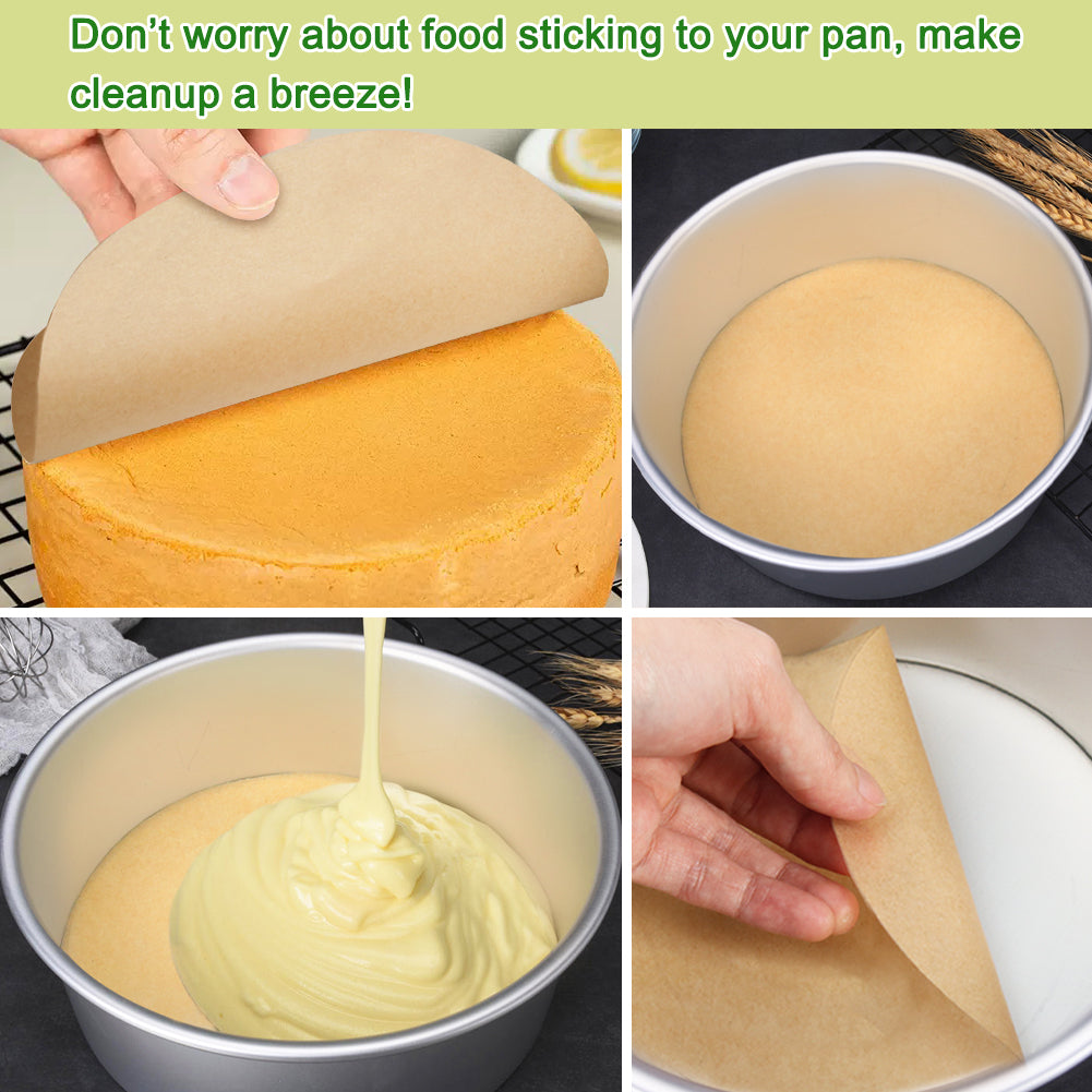 BYKITCHEN 6 Inch Parchment Paper Rounds, Set of 200, Hamburger Patty Paper/Burger Press Paper, Non Stick Small Pre-cut Round Parchment Paper for Cake Pan, Springform Pan, Burger Patty Maker and More