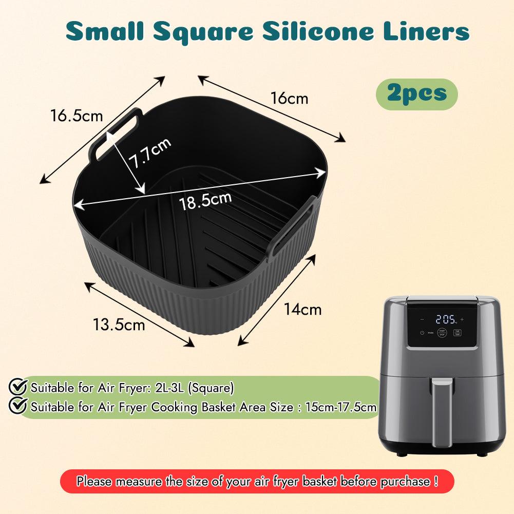 BYKITCHEN Small Silicone Air Fryer Liners for 1.5 to 3 QT Airfryer, 5.5in Mini Reusable Airfryer Silicone Liner, Compatible with CHEFMAN 2 Quart, Cosori 2.1QT, Dash 2.6Qt, Instant Vortex 2QT Air Fryer
