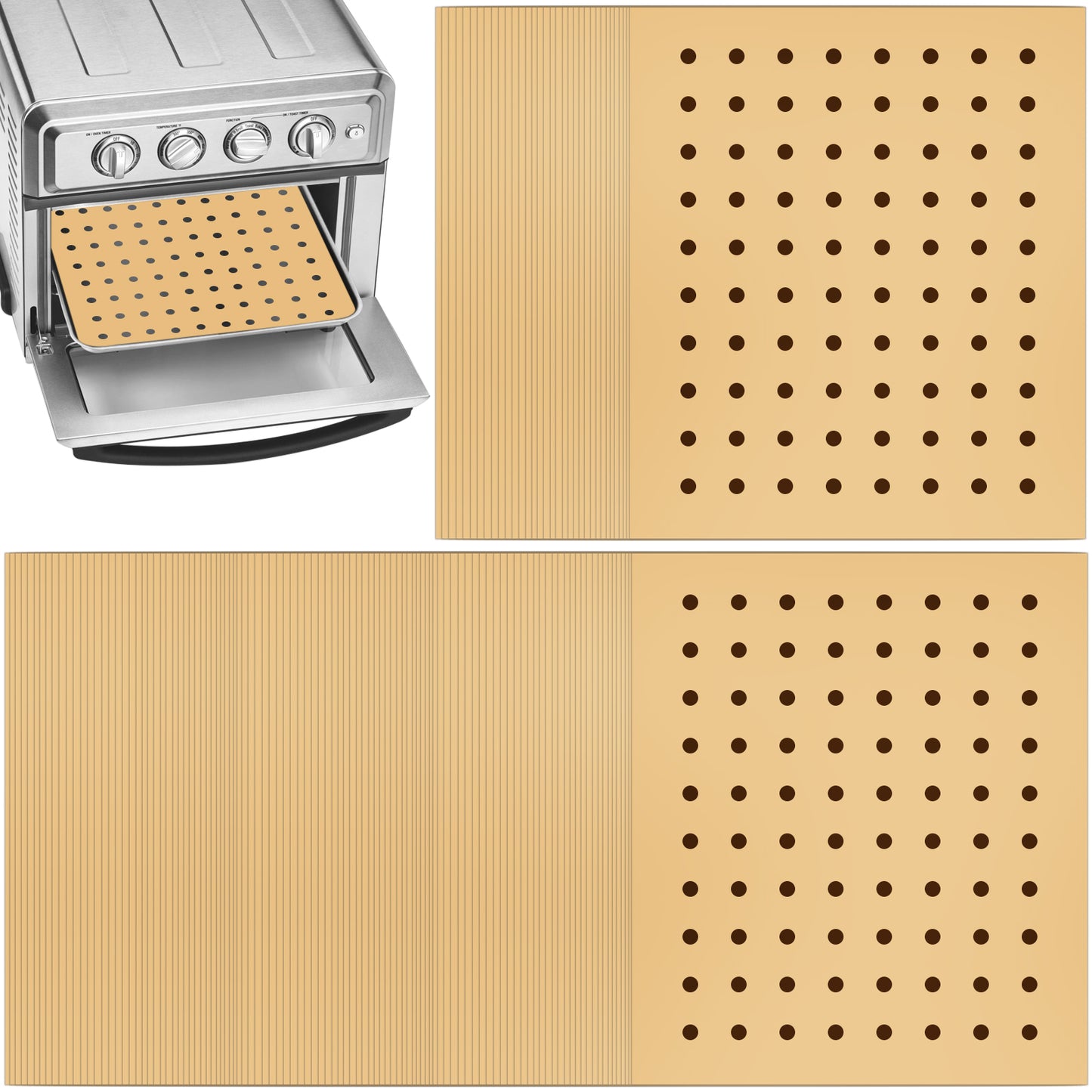 BYKITCHEN Air Fryer Oven Liner, 9x11 Inch, Unbleached Rectangle Air Fryer Parchment Paper, Compatible with Cuisinart, Breville, Emeril Lagasse and More, Airfryer Toaster Oven Accessories(Set of 100)