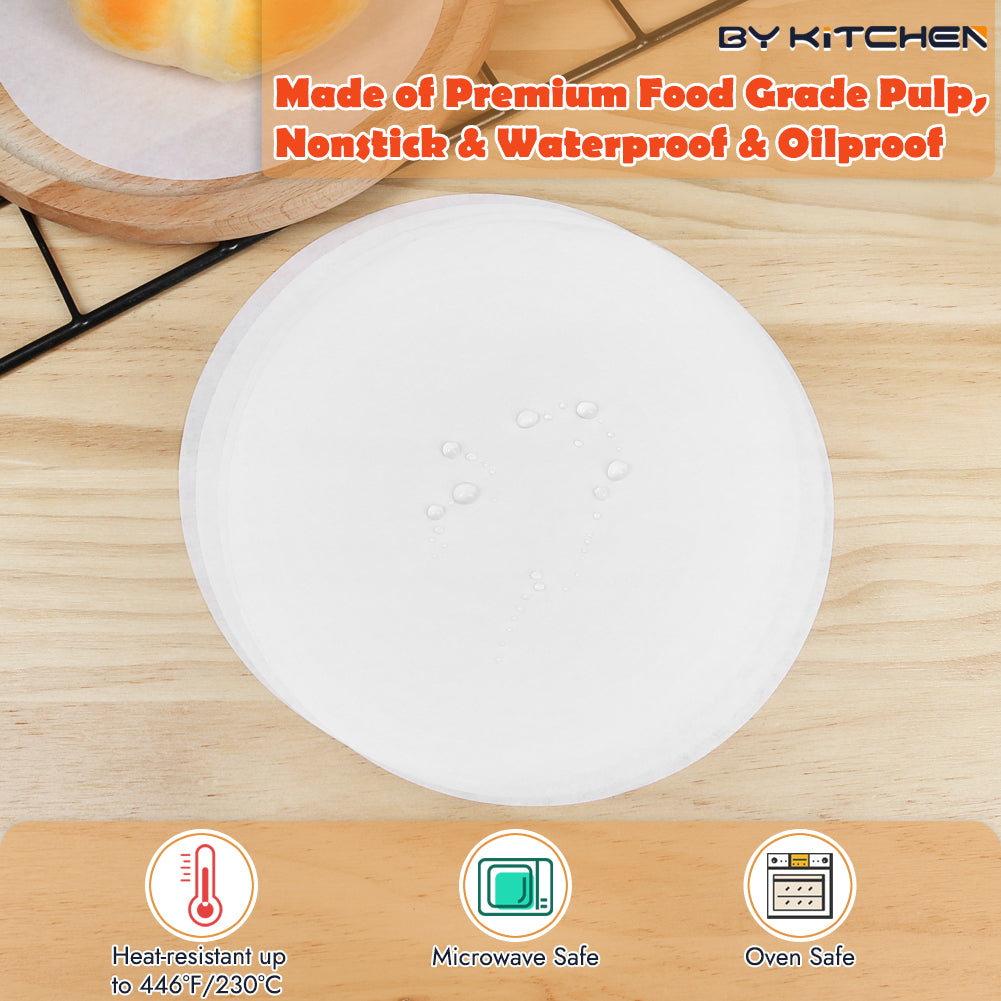 9 Inch Round Parchment Papers, Set of 200, 4.5/5.5/7/8/10/12inch Parchment Circles Available, Baking Parchment Circles for Springform Cake Tin, Round Cake Tin, Tortilla Press and More