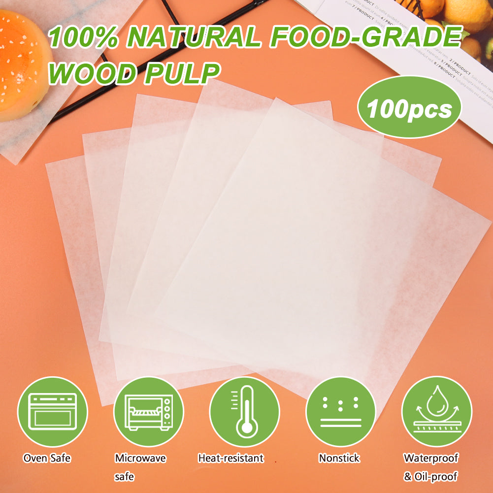 BYKITCHEN Tortilla Press Liners, 8x8 Inch Non Stick Parchment Paper Squares for Baking Pan, Compatible with Victori Tortilla Press, Roti Maker, Quesadilla Maker & Other 7-8 inch Tortilla Press(100pcs)