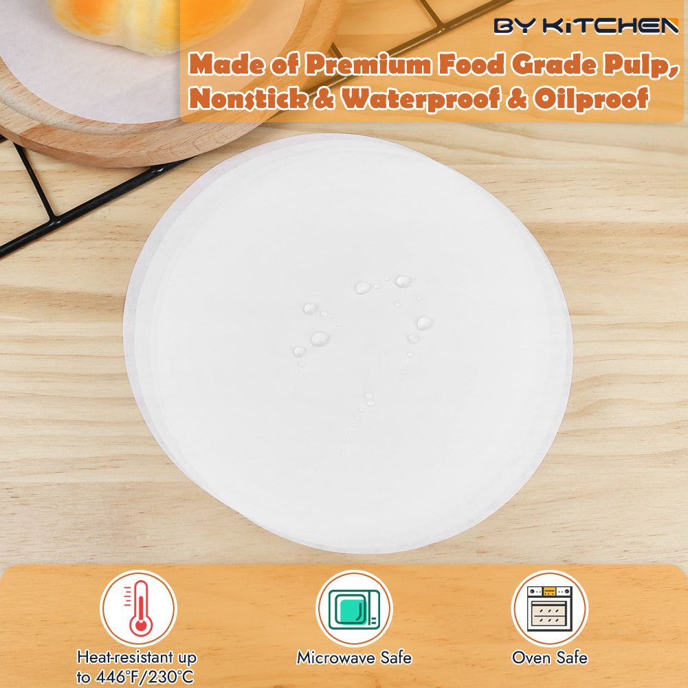 8 Inch Parchment Paper Rounds, Set of 200, Non Stick Baking Parchment Circles, Cake Parchment Rounds for Cake Pan, Springform Pan, Tortilla Press and so on(4.5/5.5/6/7/9/10/12in Available)