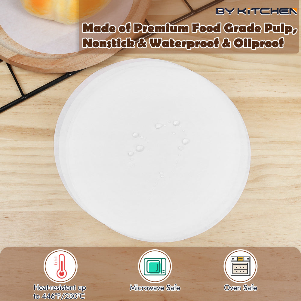 7 Inch Parchment Paper Rounds, Set of 200, Non Stick Baking Parchment Paper/Baking Parchment Circles for Round Cake Pan, Springform Pan, Tortilla Press and so on(4.5/5.5/6/8/9/10/12in Available)