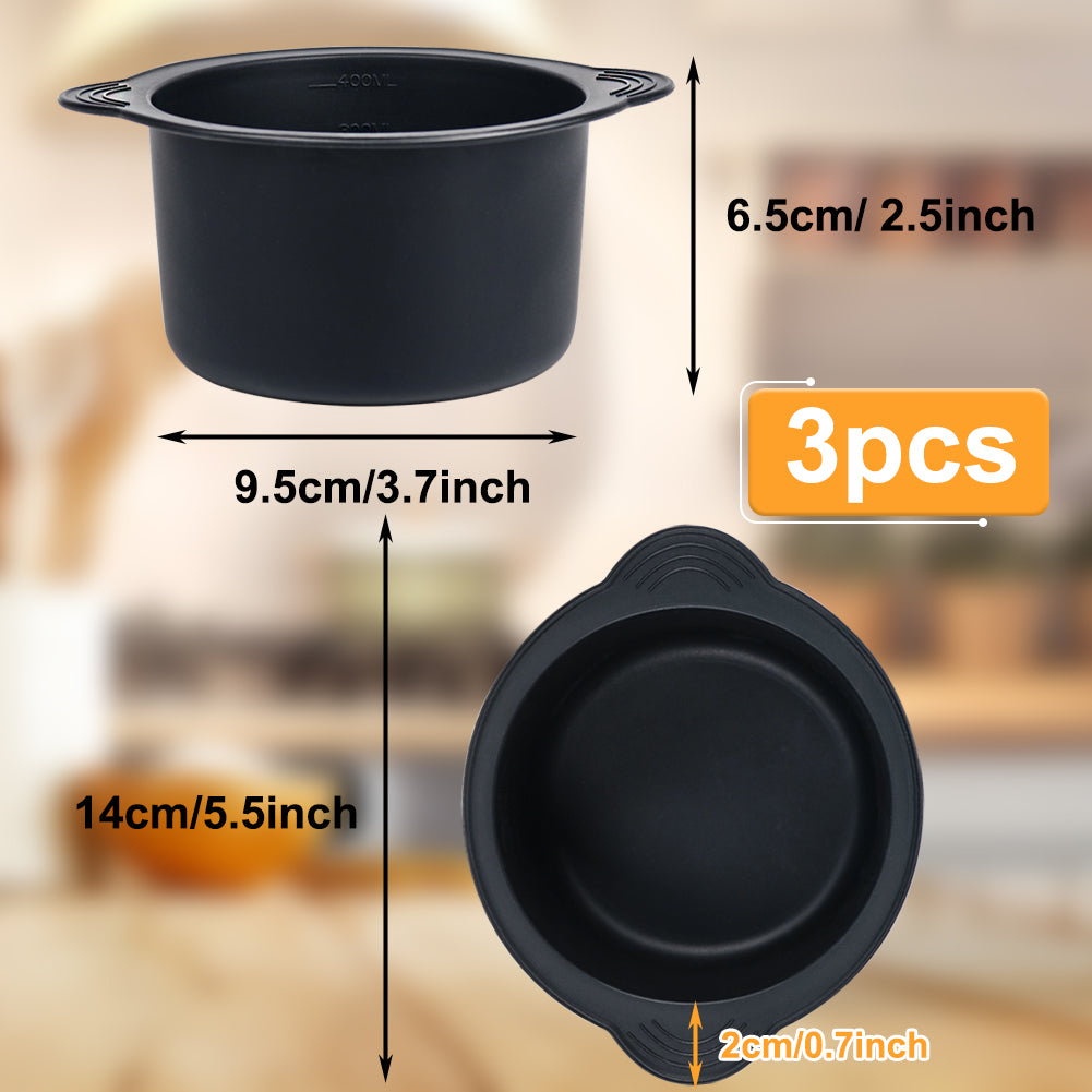 BYKITCHEN Ramekins for Air Fryer, 3PCS Air Fryer Egg Moulds/Poacher Silicone, Air Fryer Accessories for COSORI/Ninja Foodi/Tower Air Fryer