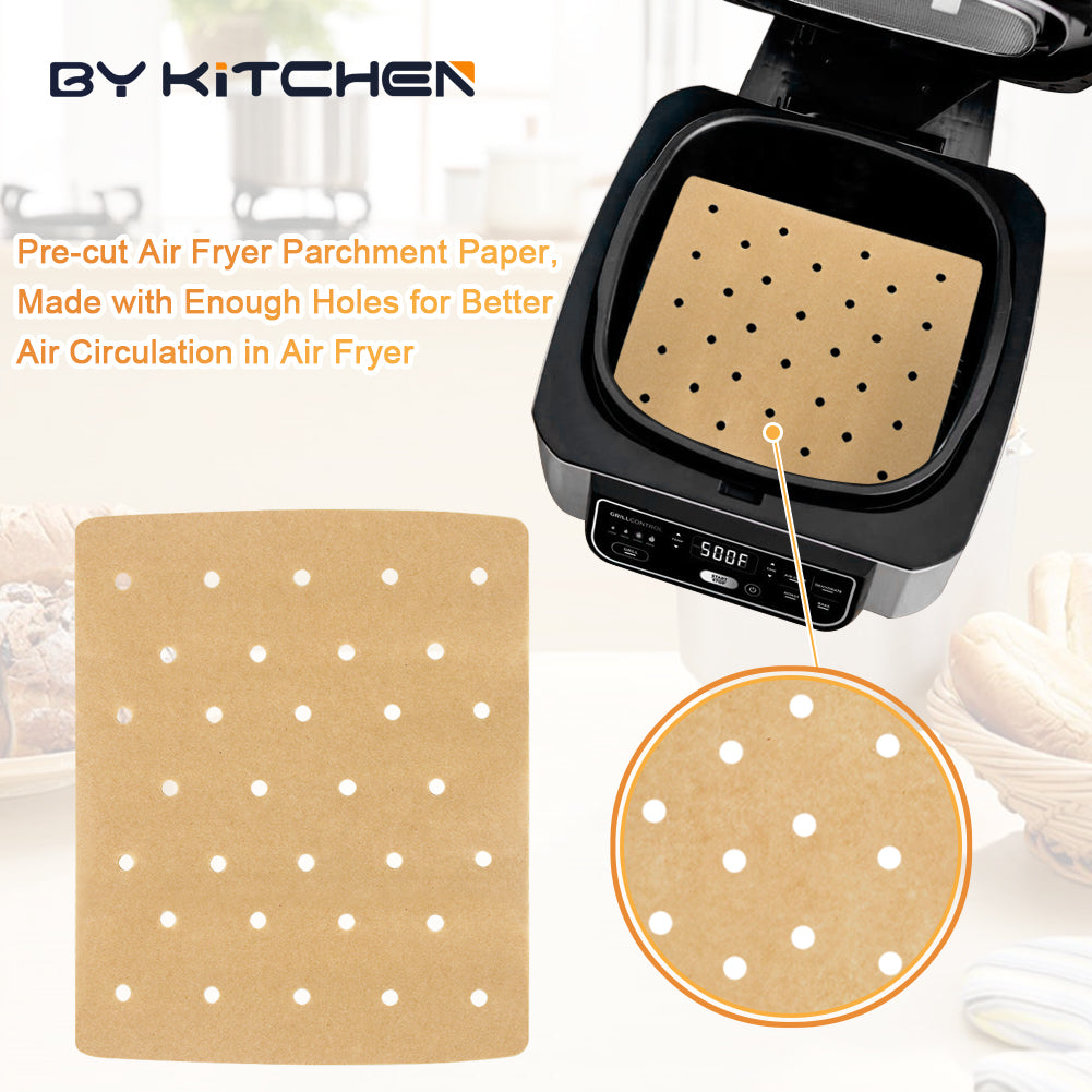 BYKITCHEN 200pcs Air Fryer Liners - Perforated Disposable Paper Liner for Ninja AG301 Foodi 5-in-1 Indoor Grill