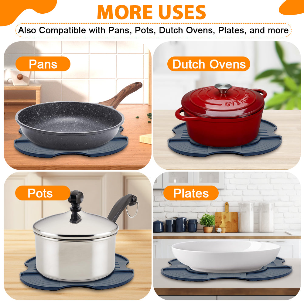 BYKITCHEN Air Fryer Accessories for Ninja Crispi Airfryer, Silicone Heat Resistant Anti-Slip Trivet for Ninja Crisp PowerPod, Compatible with Crispy Portable Air Fryer FN101GY/FN101SG/FN101ST & More