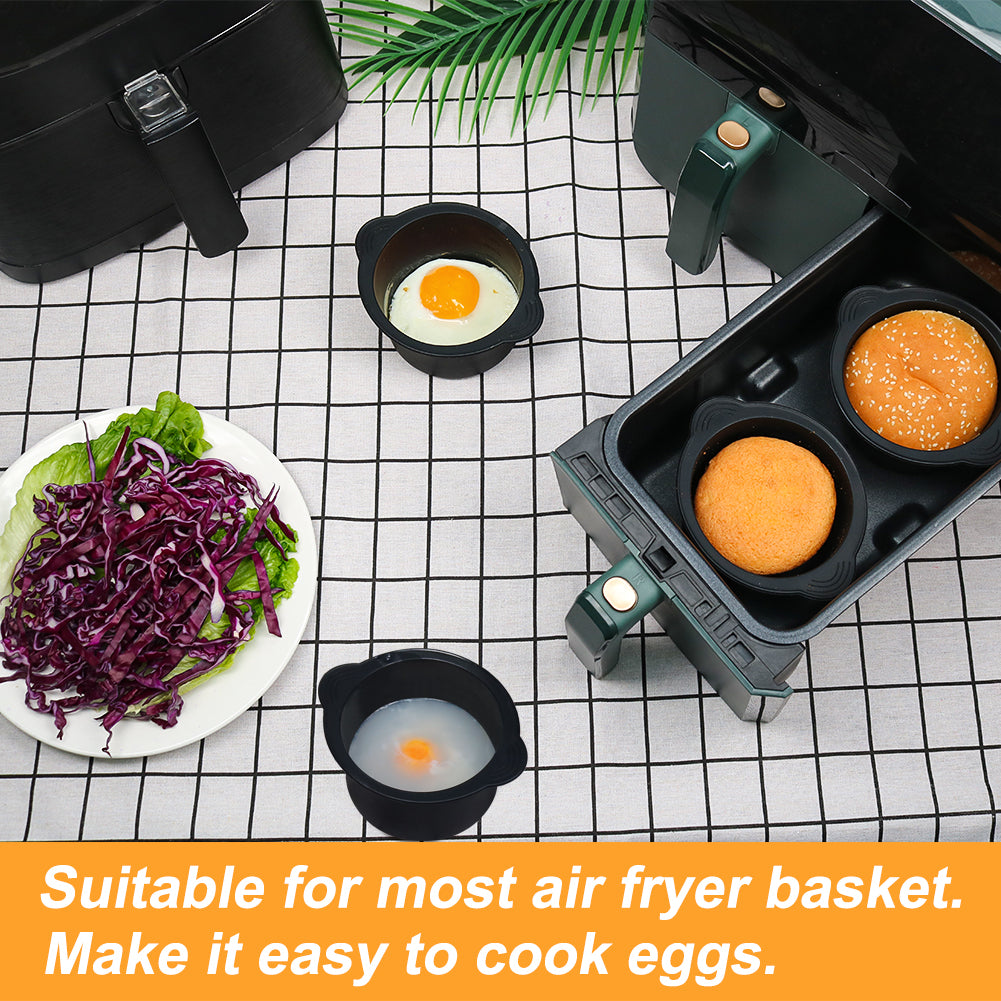 BYKITCHEN Ramekins for Air Fryer, 3PCS Air Fryer Egg Moulds/Poacher Silicone, Air Fryer Accessories for COSORI/Ninja Foodi/Tower Air Fryer