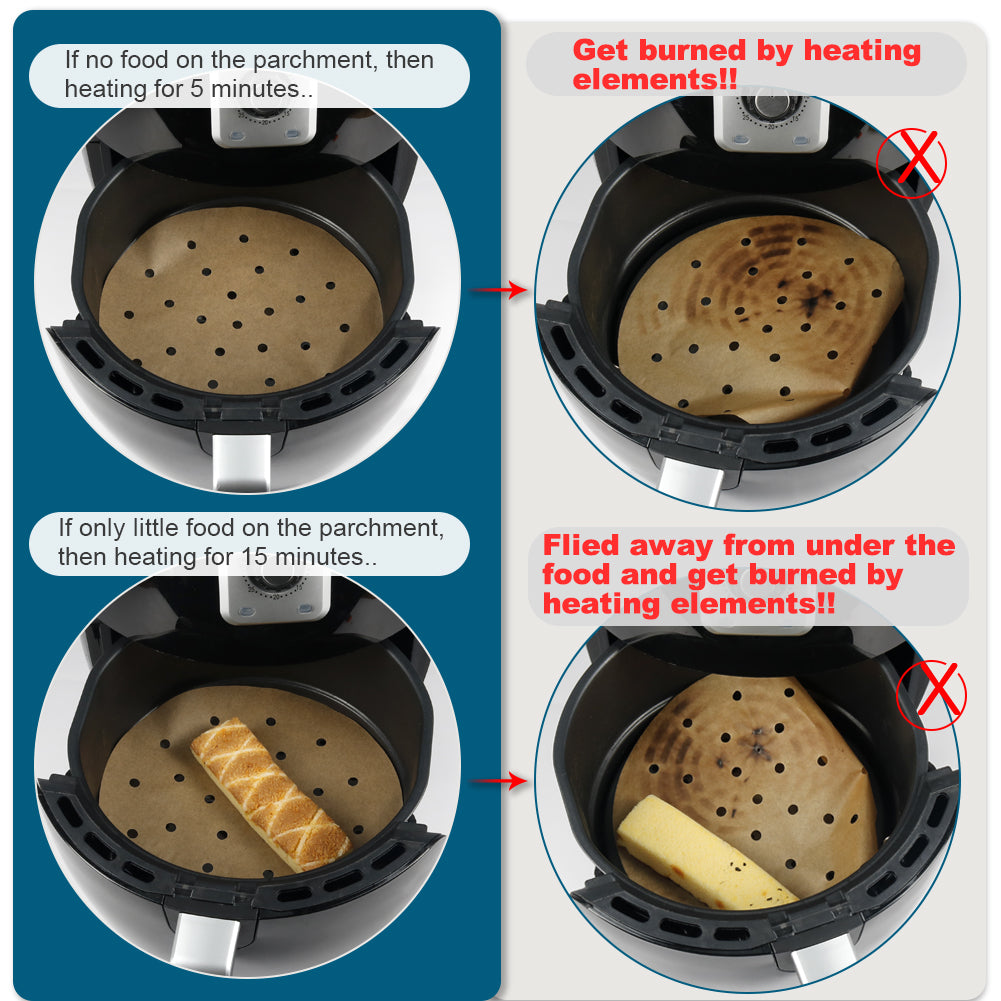 Round Air Fryer Liners, Set of 200, 8 Inch Air Fryer Parchment Paper/Bamboo Steamer Liners for Air Fryer, Steaming Basket and More(5/6/7/8/9/10in Optional)