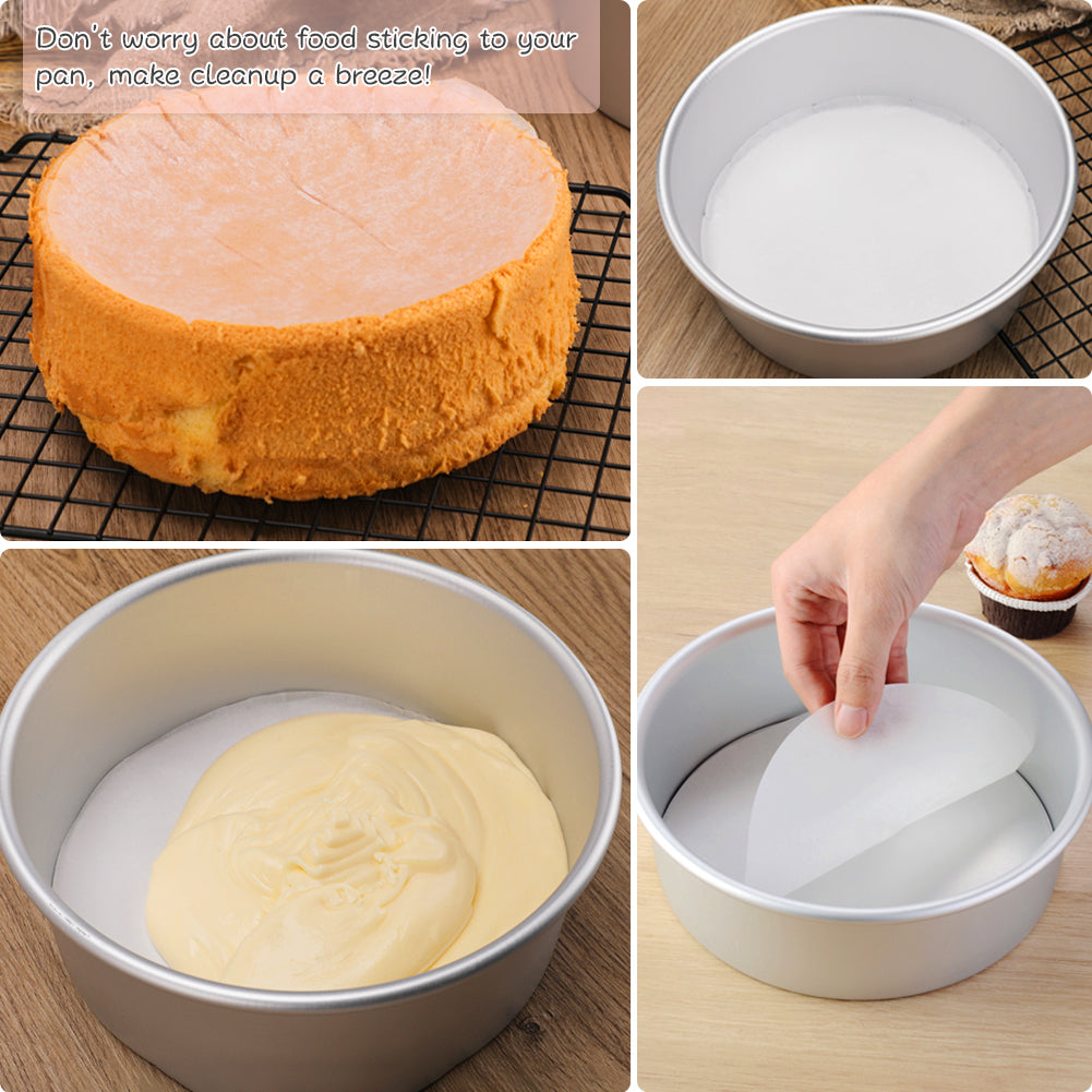 12 Inch Baking Parchment Circles, Set of 100, Cake Tin Liners, Round Parchment Papers for Springform Cake Tin, Pizza Maker, Tortilla Press and More