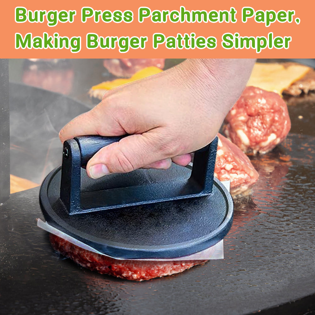 BYKITCHEN Parchment Paper Squares, Set of 300, 6 x 6 Inch Hamburger Patty Paper, Non Stick Patty Paper for Smash Burger Press, Burger Patty Maker, Separating Freezing & More