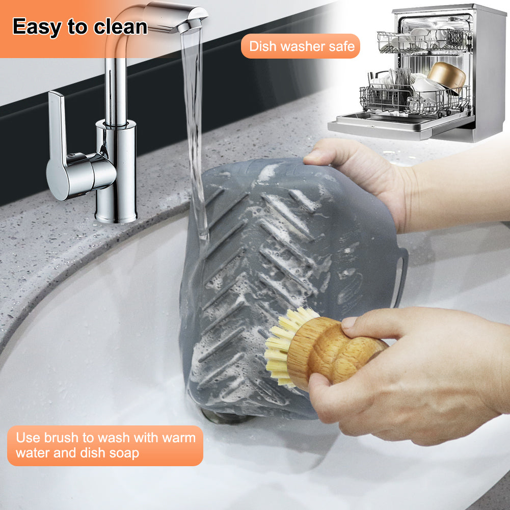 BYKITCHEN Silicone Air Fryer Liners for Ninja Dual Reusable,2PCS Large Liners for Air Fryer Basket, Air Fryer Accessories for Ninja AF400UK/TOWER/Salter/Instant Vortex Double Basket 9.5L Air Fryer
