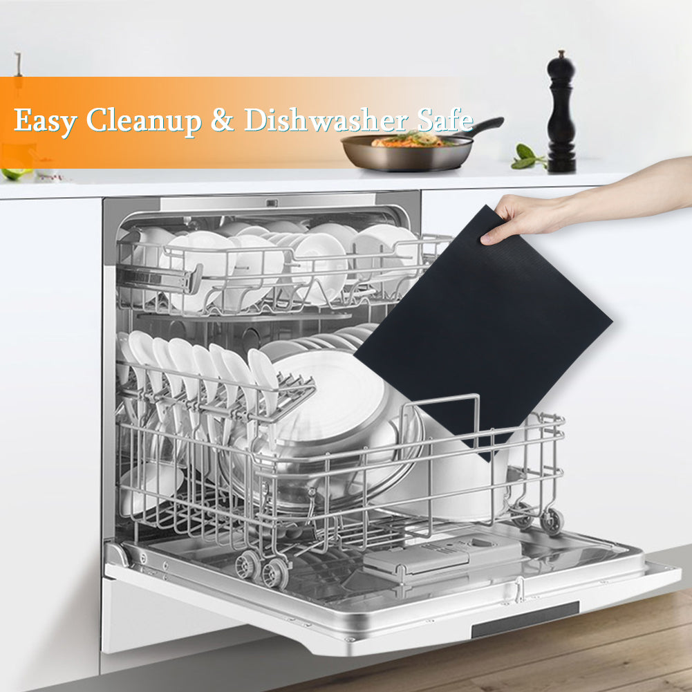 BYKITCHEN Air Fryer Oven Liners, 11x12 Inches, Set of 4, Reusable Toaster Oven Liners, Compatible with Ninja Flip Up SP101 SP201 SP301 Air Fry Oven, Cuisinart Breville Toaster Oven and More