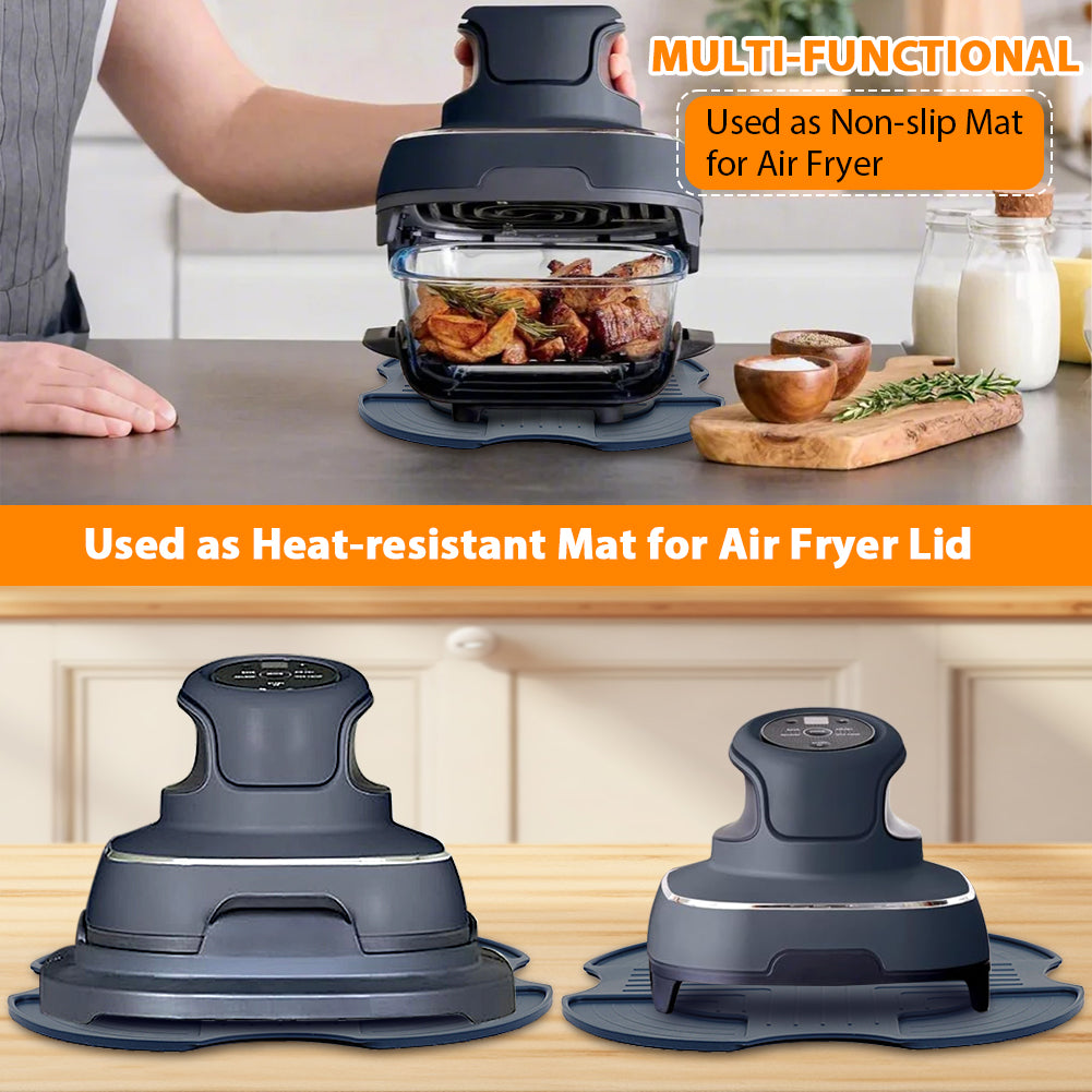 BYKITCHEN Air Fryer Accessories for Ninja Crispi Airfryer, Silicone Heat Resistant Anti-Slip Trivet for Ninja Crisp PowerPod, Compatible with Crispy Portable Air Fryer FN101GY/FN101SG/FN101ST & More