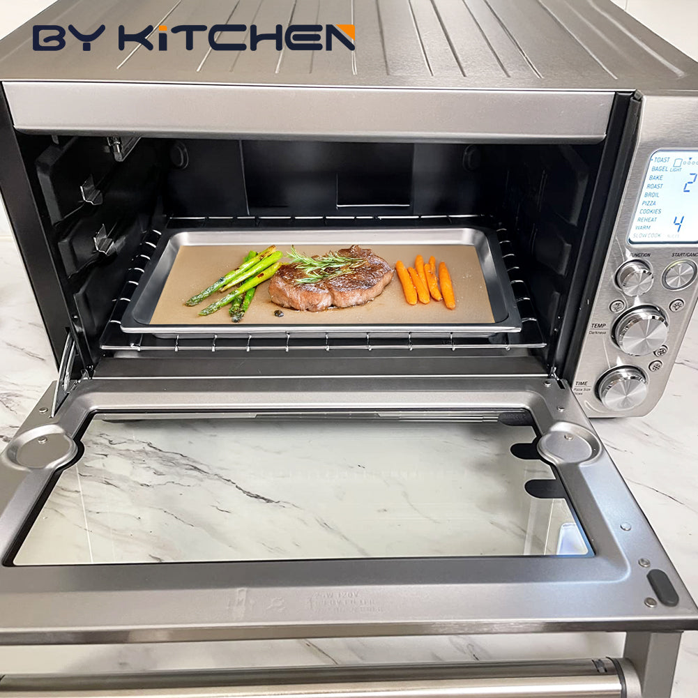 BYKITCHEN 11 x 9in Air Fryer Parchment Paper Sheet Liners Compatible with Breville Smart Oven Air Fryer Pro BOV900BSS/ Cuisinart Airfryer Toaster Oven, Airfryer Toaster Combo Accessories(120pcs)