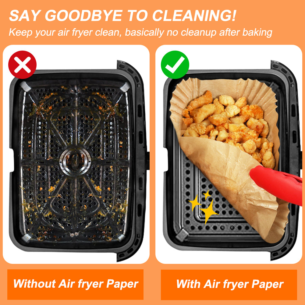 BYKITCHEN Air Fryer Liners for Ninja Flex Drawer AF500UK 10.4L, Air Fryer Accessories for AF500UK Megazone, Large 10.4L Air Fryer Liners, Also Compatible for Duronic 10L & Instant 8.5L(120PCS)