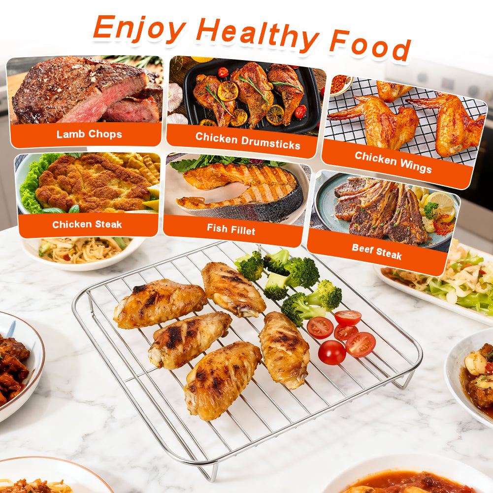 BYKITCHEN Air Fryer Accessories for Ninja Combi 12-in-1 Multi-Cooker, Air Fryer Rack with 2 Oven Liner for Ninja Microwave Oven, Air Fryer SPF700UK, Grill/Roasting Rack