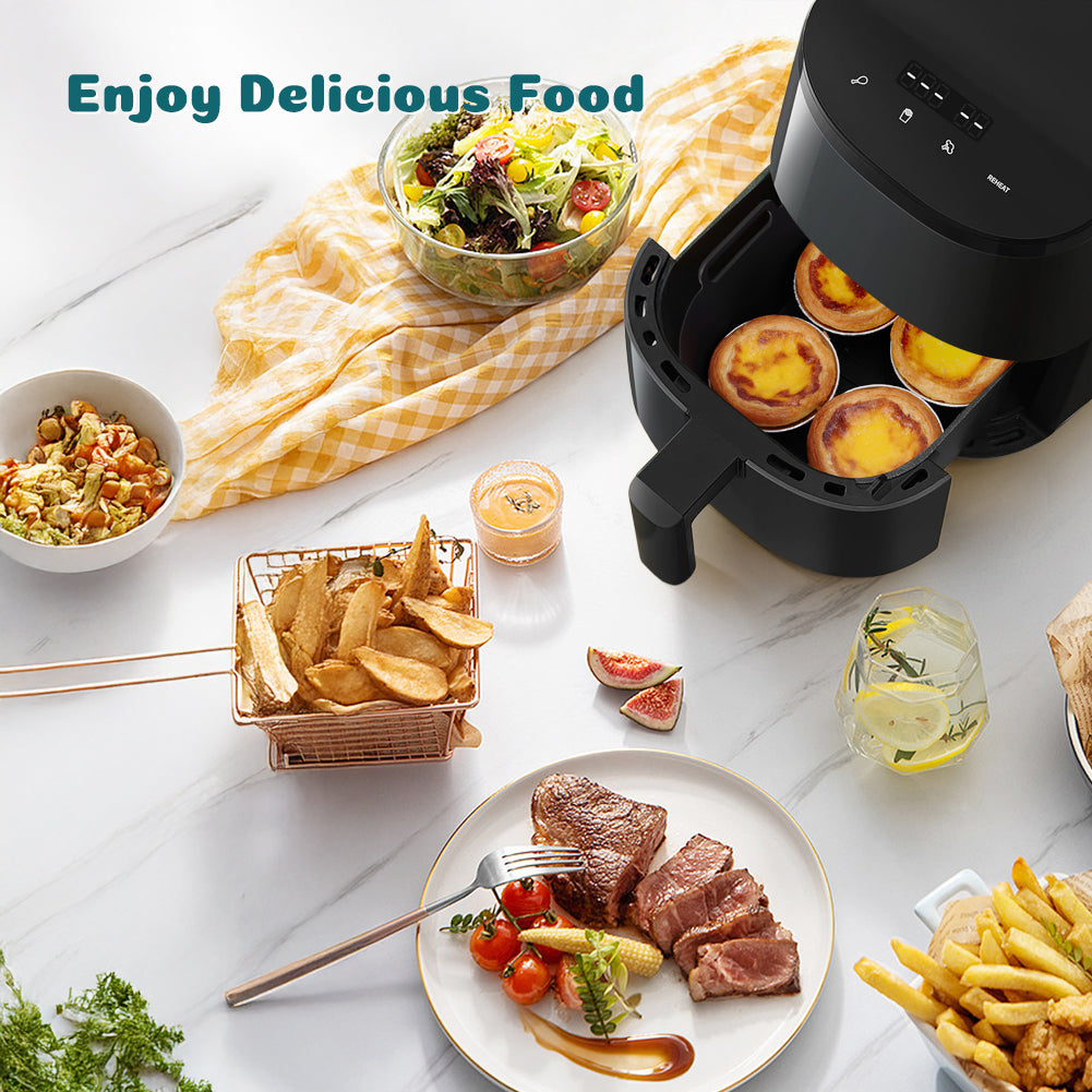 BYKITCHEN Small Silicone Air Fryer Liners for 1.5 to 3 QT Airfryer, 5.5in Mini Reusable Airfryer Silicone Liner, Compatible with CHEFMAN 2 Quart, Cosori 2.1QT, Dash 2.6Qt, Instant Vortex 2QT Air Fryer