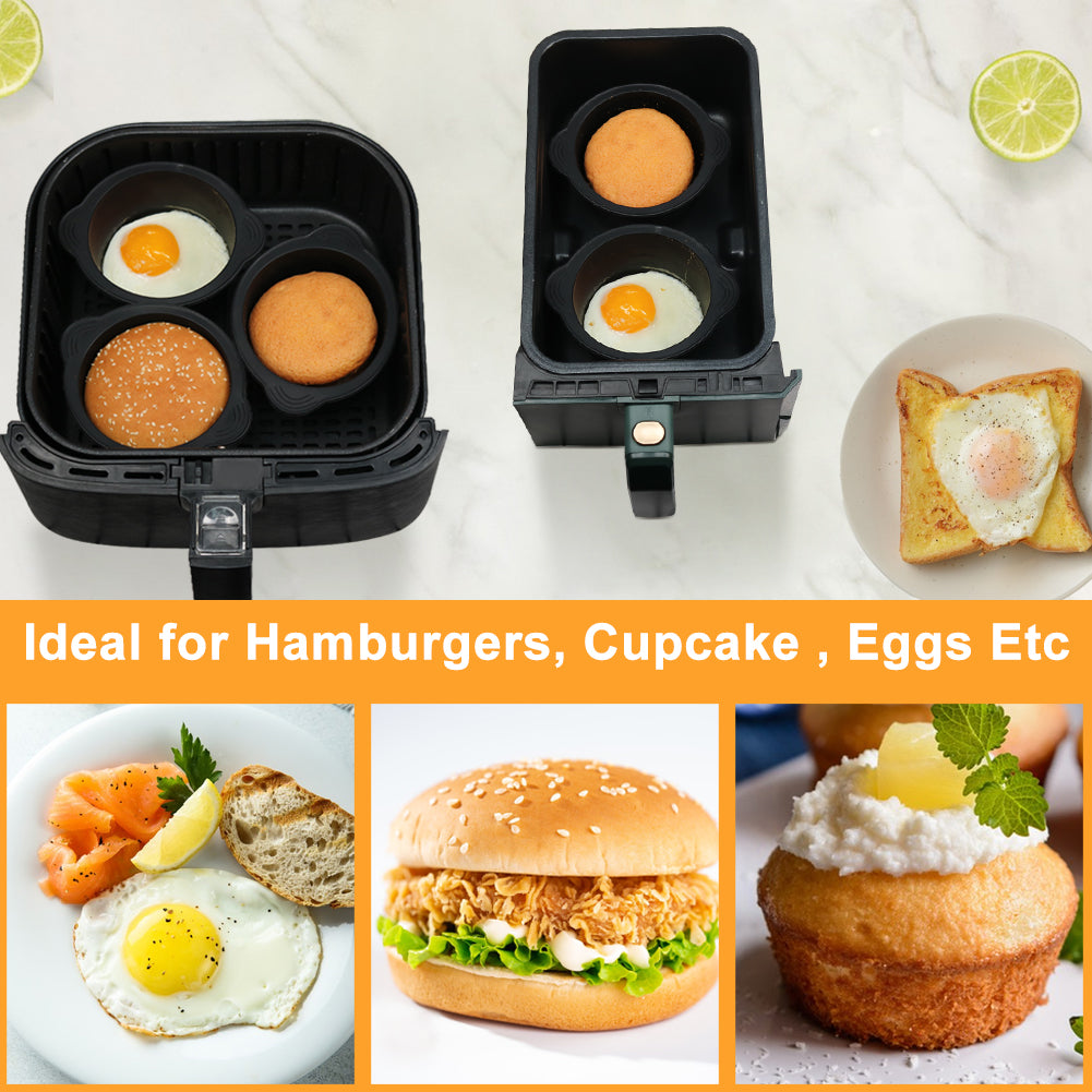 BYKITCHEN Ramekins for Air Fryer, 3PCS Air Fryer Egg Moulds/Poacher Silicone, Air Fryer Accessories for COSORI/Ninja Foodi/Tower Air Fryer