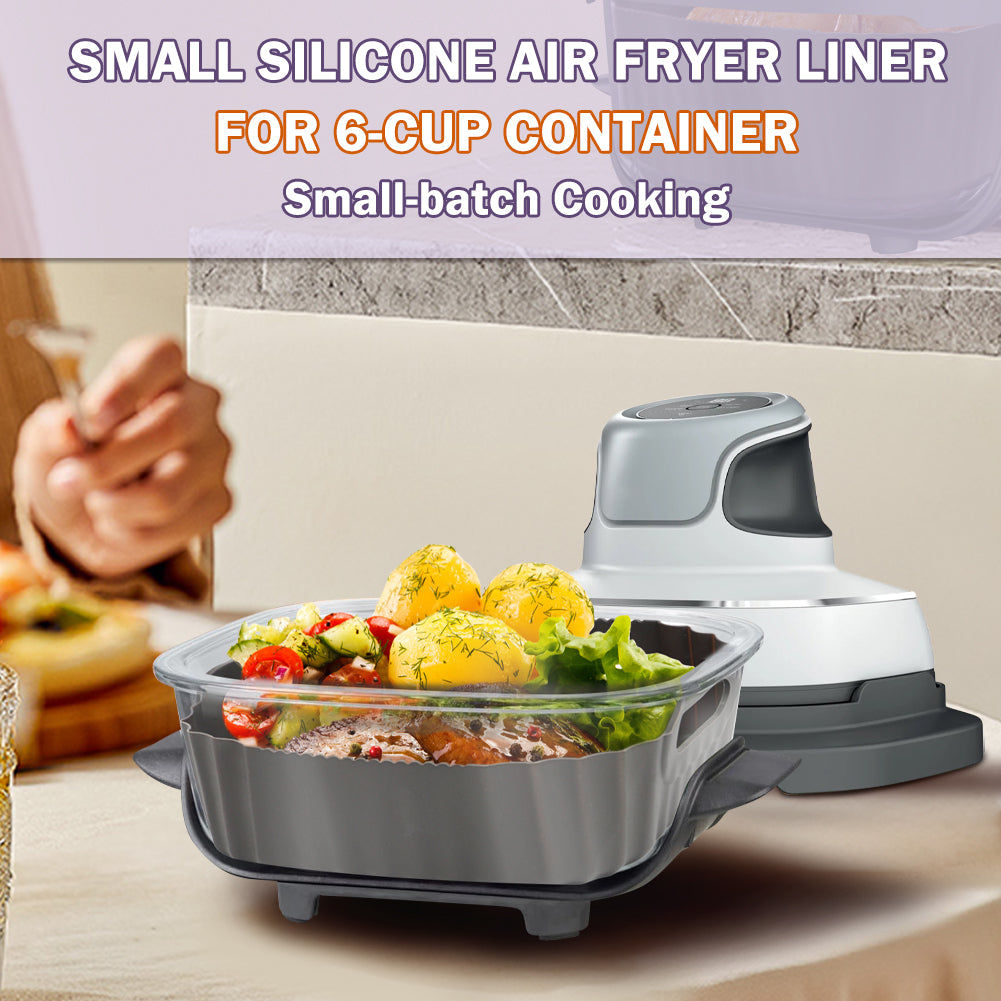 BYKITCHEN Air Fryer Silicone Liners for Ninja CRISPi/Crispy Portable Glass Air Fryer UK 3.8L & 1.4L, Silicone Airfryer Liners for Crispy Fryers, Accessories for Ninja Crisper FN101UK