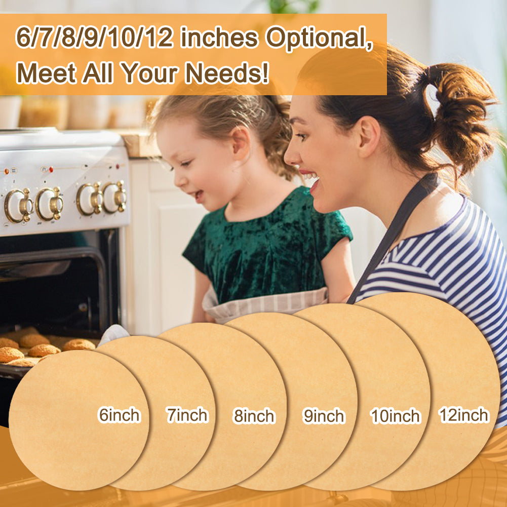 BYKITCHEN 10 Inch Parchment Paper Rounds for Baking, Non Stick Pre-cut Parchment Sheets for Tortilla Press, Quesadilla Maker, Pizza Pan, Cake Pan, Springform Pan and More(Set of 100)
