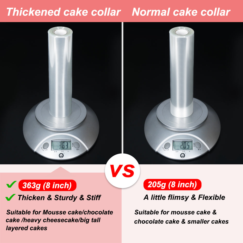 BYKITCHEN 8 Inch Cake Collars - Clear Transparent Cake Acetate Sheet Roll for Chocolate Mousse, DIY Decorating (Length 394in)