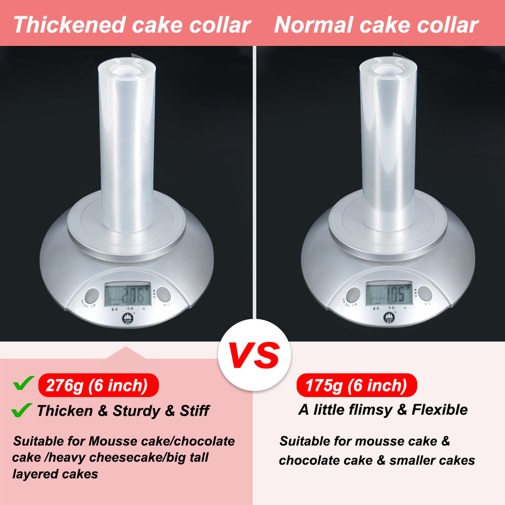 6 Inch Cake Collars, BYKITCHEN Acetate Sheets for Cake, Transparent Collar Acetate Roll, Cake Clear Strips for Chocolate Mousse DIY Cake Wraping Decorating (Length 394inch)