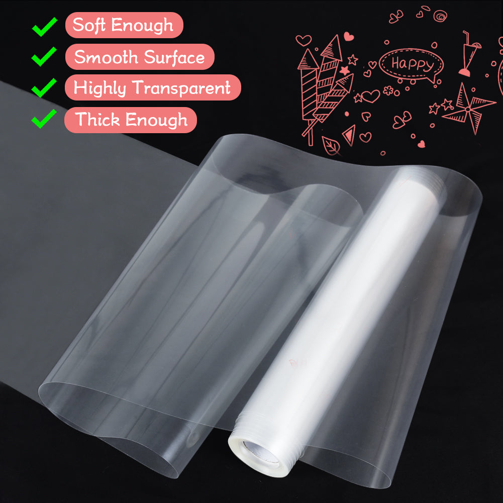 BYKITCHEN Cake Collar, 12 Inch Acetate Cake Collars, Large Clear Acetate Sheets for Chocolate Mousse DIY Cake Wrapping Decorating Baking (Length 394inch)