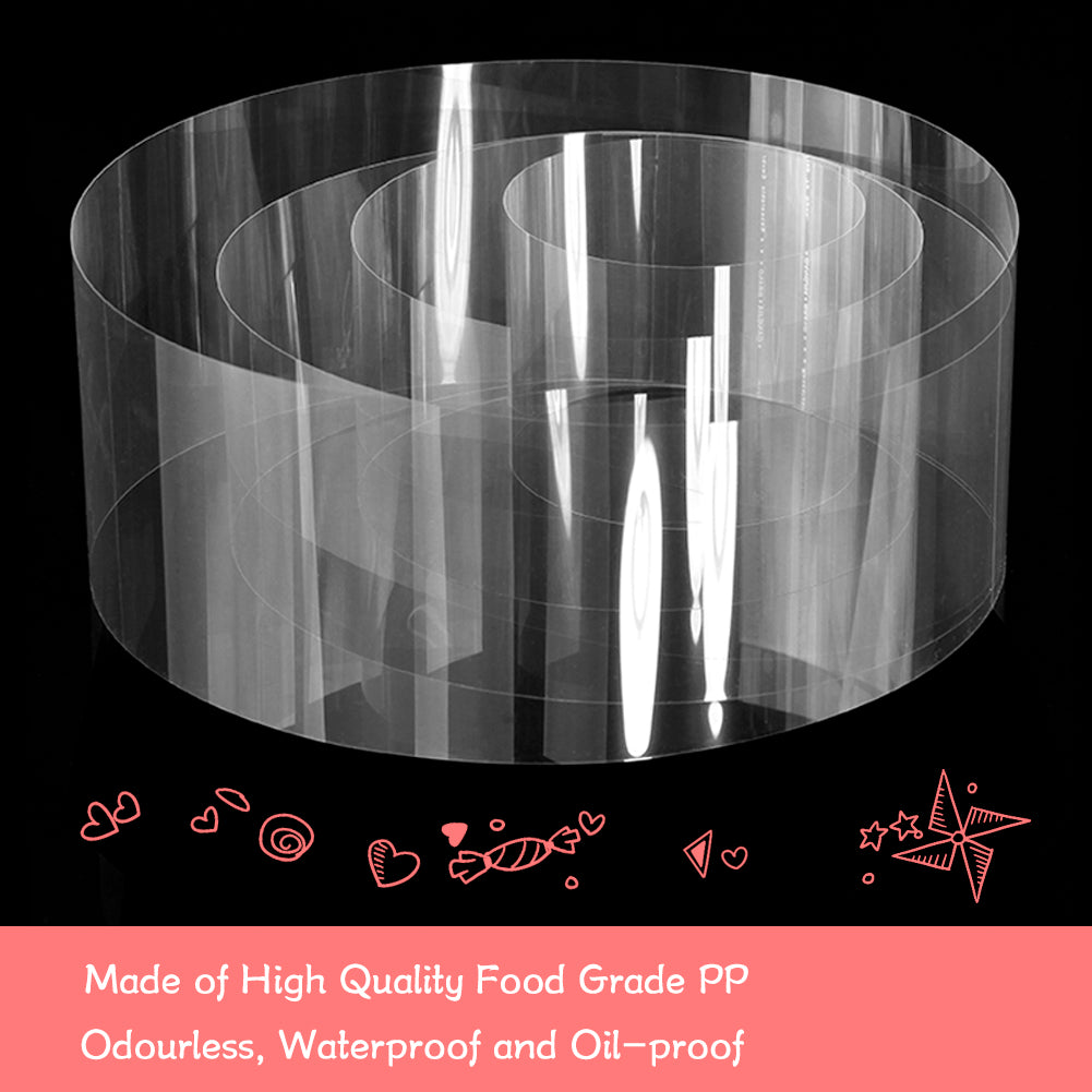 BYKITCHEN Cake Collar, 12 Inch Acetate Cake Collars, Large Clear Acetate Sheets for Chocolate Mousse DIY Cake Wrapping Decorating Baking (Length 394inch)