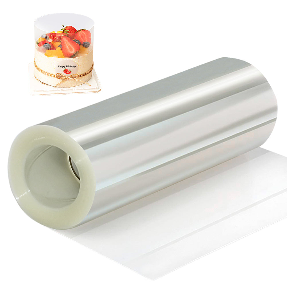 6 Inch Cake Collars, BYKITCHEN Acetate Sheets for Cake, Transparent Collar Acetate Roll, Cake Clear Strips for Chocolate Mousse DIY Cake Wraping Decorating (Length 394inch)