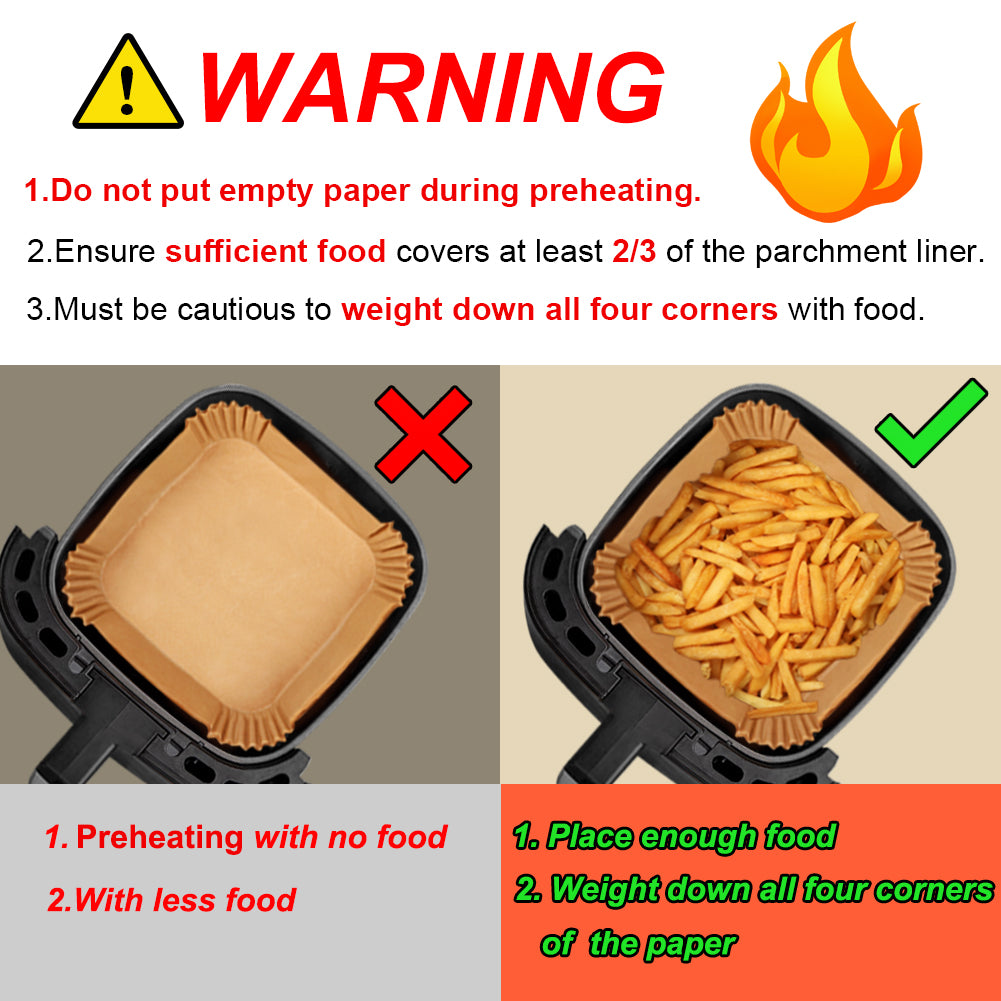BYKITCHEN 150pcs Air Fryer Liners for Tefal Easy Fry 6.5L or 3.25L x2 Dual Air Fryer, Paper Liners Disposable, Air Fryer Accessories for Tefal Flexi Drawer Air Fryer EY801827