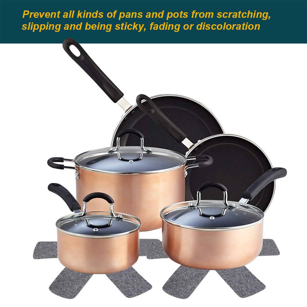 BOYAN Pot and Pan Protectors, Set of 12 and 3 Different Size, Cookware Dividers Pads/Stacking Pan Protectors/Pot Separators Pads for Protecting and Separating Pots Pans