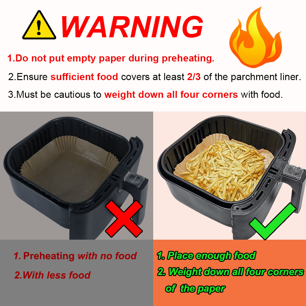 BYKITCHEN 200pcs Air Fryer Liner, Airfryer Accessories, 8 Inch Air Fryer Liners Disposable, Nonstick Parchment Paper for Air Fryer, Compatible with COSORI, Russell, Tefal, Tower (Inner 6.5Inch)