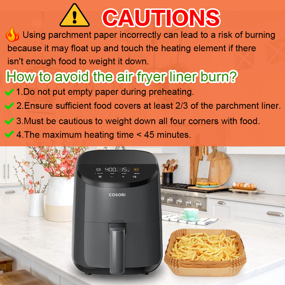 BYKITCHEN 200pcs Air Fryer Liner, Airfryer Accessories, 8 Inch Air Fryer Liners Disposable, Nonstick Parchment Paper for Air Fryer, Compatible with COSORI, Russell, Tefal, Tower (Inner 6.5Inch)