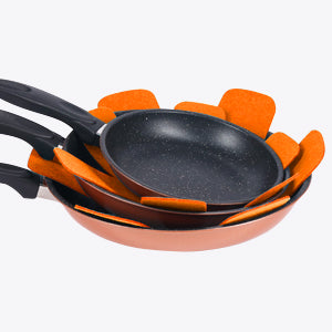 Pan Pot Protectors, Large & Thicker Pan Protector/Separators/Dividers Pads,3 Sizes, 12 Pcs, for Protecting and Separating Your Cookware(Orange)