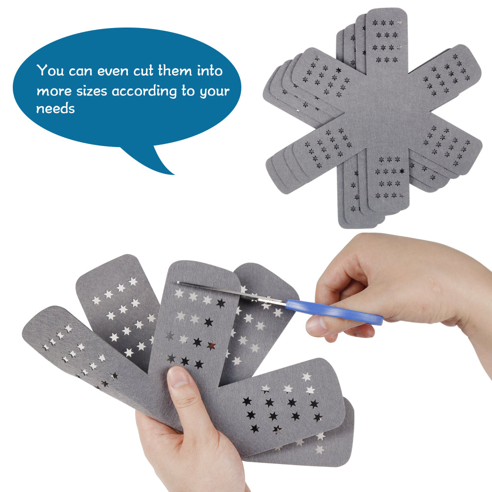 Pan Protectors, Larger & Thicker Gray Pan Protectors With Stars, Set of 12 and 3 Different Sizes,Pot Separators for Stacking Cookware in Kitchen Cupboard