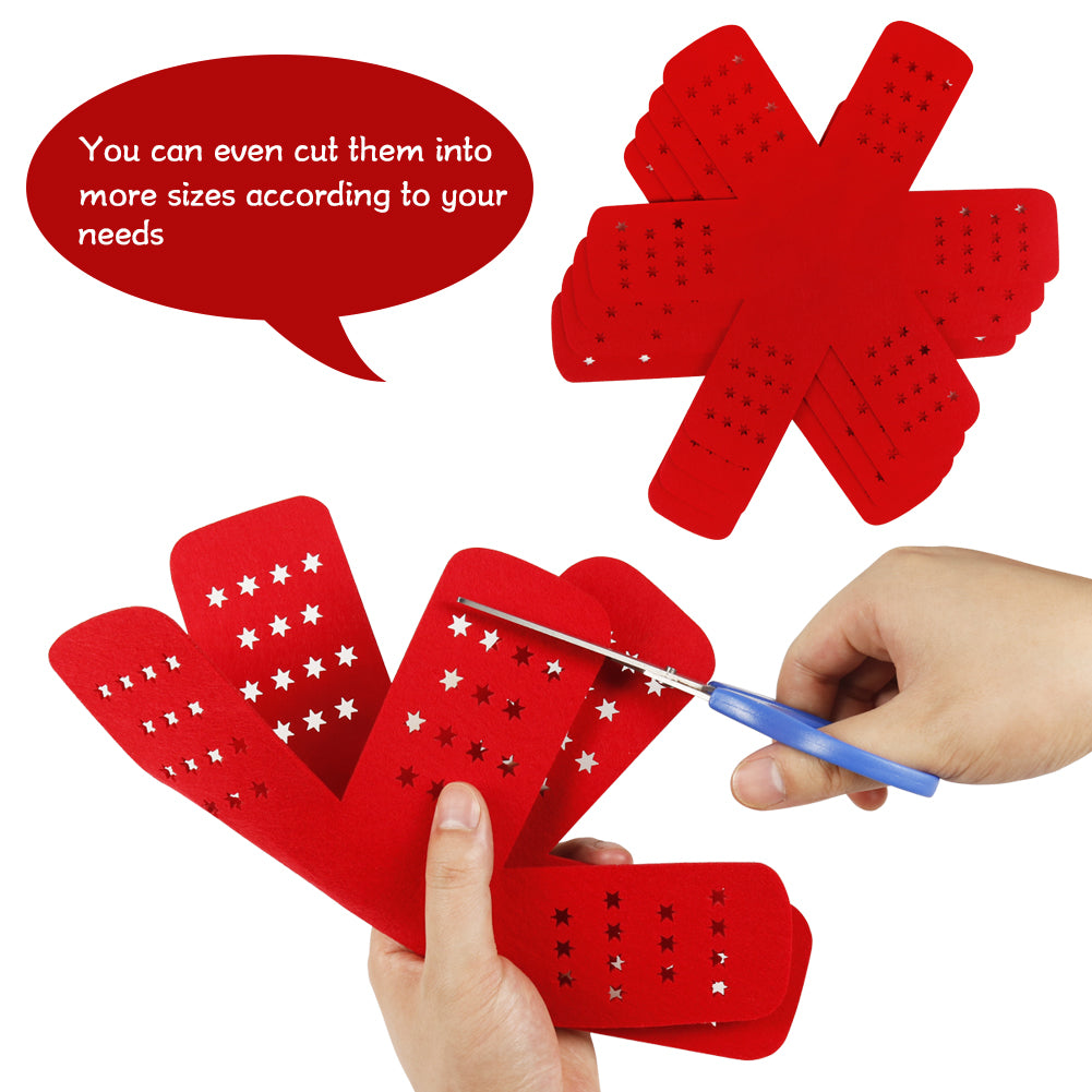 Pan Protectors for Stacking, Larger Pan Separators with Star,Set of 12 & 3 Different Size, Red Pan Protectors to Protect Pots and Pans in Kitchen Cupboard