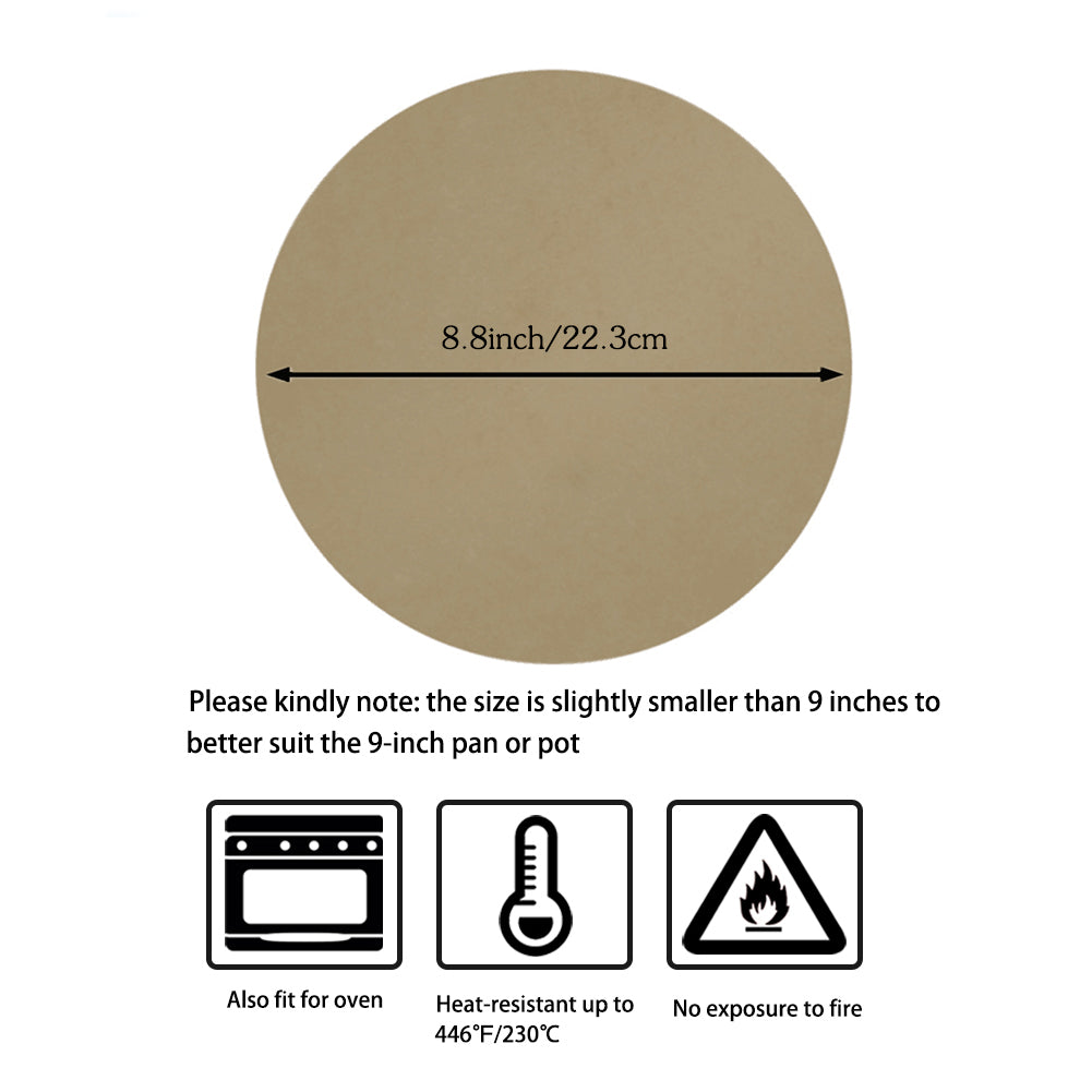 Baking Parchment Circles, Set of 100, 9 Inch Unbleached Baking Paper/Non Stick Baking Parchment/Greaseproof Paper Circles for Springform Cake Tin, Toaster Oven, Tortilla Press and so on