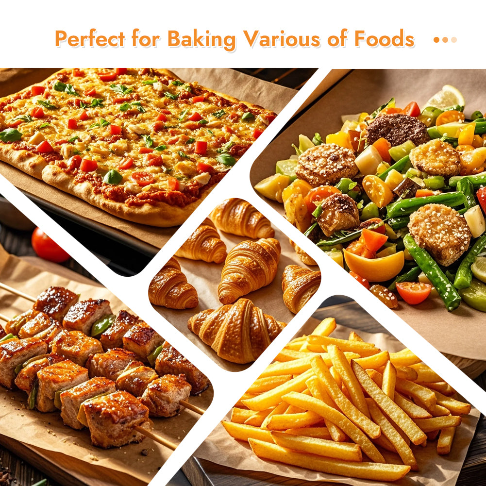BYKITCHEN 12 x 16 Inch Parchment Paper Sheets, Non-Stick Precut Unbleached Baking Parchment Paper for Oven, Air Fryer, Grilling, Cooking & Steaming Bread Cake Cookie, Fit for Half Sheet Pans (120pcs)
