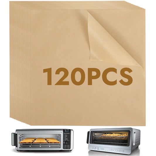 BYKITCHEN 12 Inch Air Fryer Parchment Paper for Ninja Air Fryer SP151 SP351 SP101 SP201 SP301, 120PCS Airfryer Disposable Liners for Ninja Foodi Airfryer Combo, Flip Up Toaster Oven Accessories