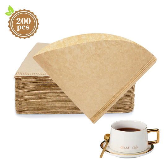Coffee Filters 02, Set of 200, Disposable Coffee Filter Papers, Size 02，Unbleached Cone Paper Filters for Coffee Dripper & Pour Over Coffee Maker (Natural Brown)