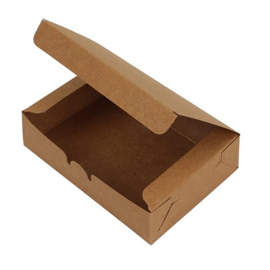 BYKITCHEN 50PCS Kraft Paper Food Containers,Take Out Boxes, Grease-Resistant, Natural Brown Disposable Paper Lunch Boxes for Meals, Snacks, Sandwiches, Desserts, To-Go Food