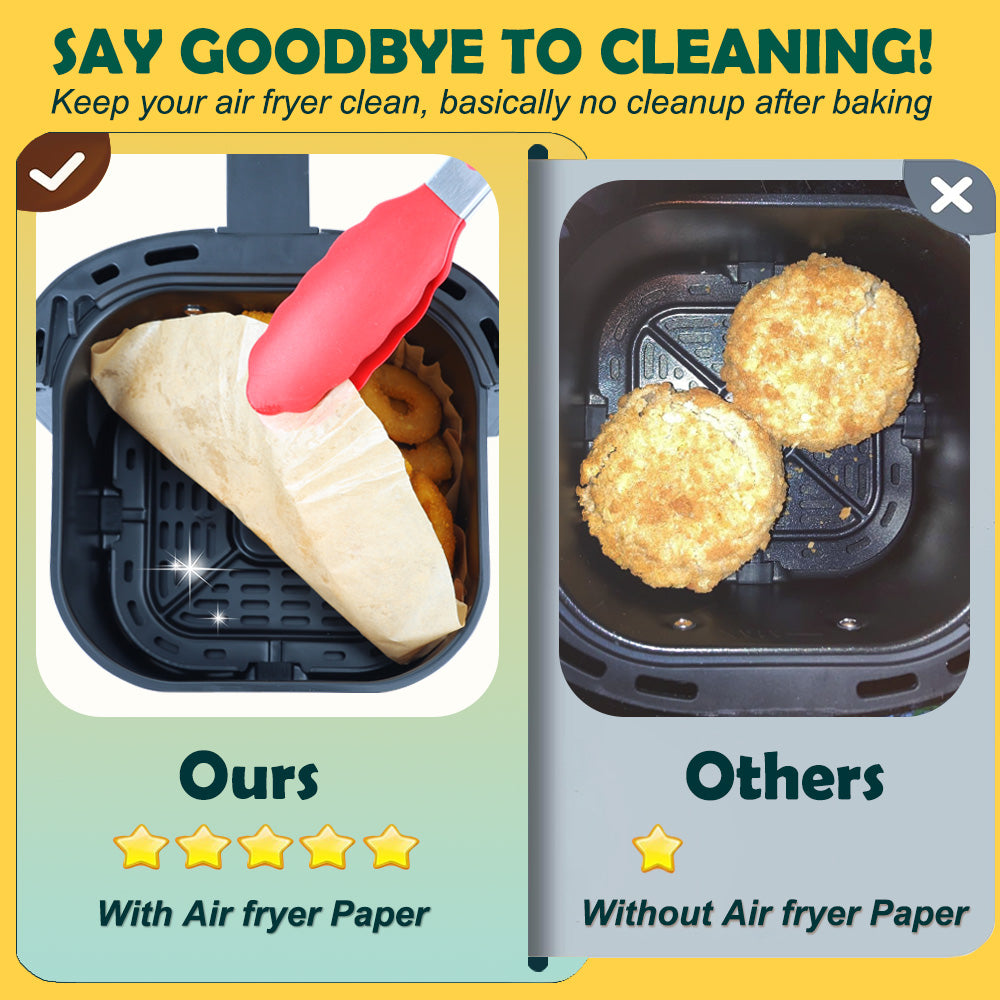 BYKITCHEN Small Air Fryer Liners for 2 litres Air Fryers, Like Chefman Mini/Midea Compact/Cosori 2L, 200PCS 5.5Inch Disposable Airfryer Parchment Paper Liners, Nonstick Accessories for Single Fryer